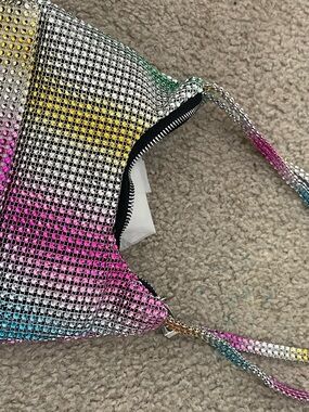 Multicolor Crystal Shoulder Bag with Gradient Rhinestones